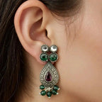 Sterling Silver Drop Earrings with Multicolored Gemstones