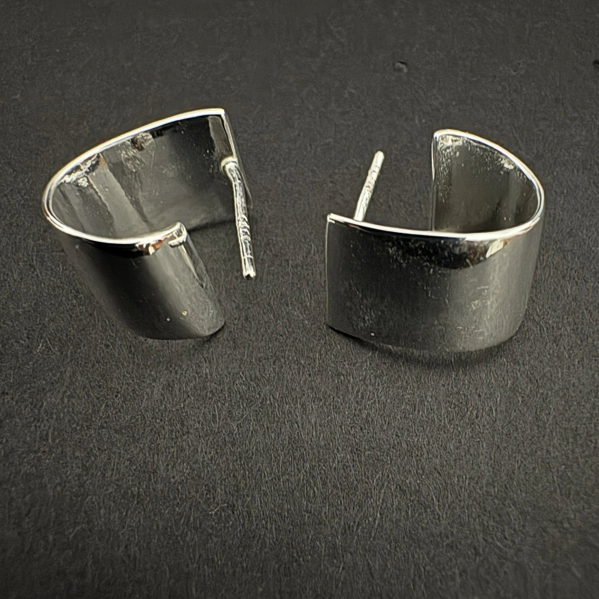 Modern Lightweight Sterling Silver Stud Earrings