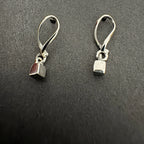 Sterling Silver Cube Drop Earrings