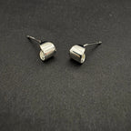Elegant 92.5 Sterling Silver Curved Stud Earrings