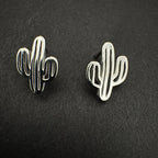 Cactus Stud Sterling Silver Earrings
