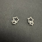 Double Star Stud Earrings 92.5 Silver