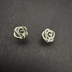 Sterling Silver Rose-Shaped Earring Studs for Everyday Elegance