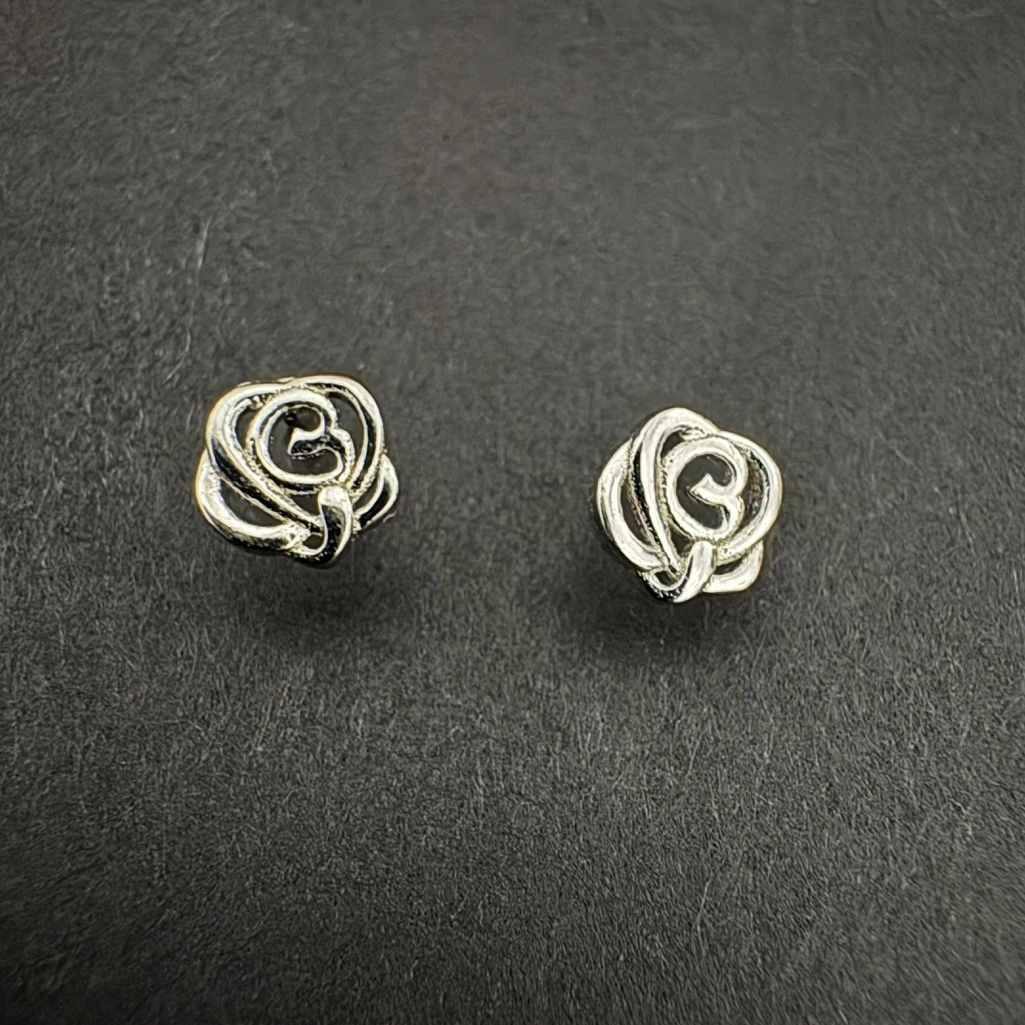 Sterling Silver Rose-Shaped Earring Studs for Everyday Elegance