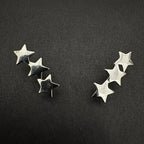 Triple Star Sterling Silver Earring - Bhavya Silvers