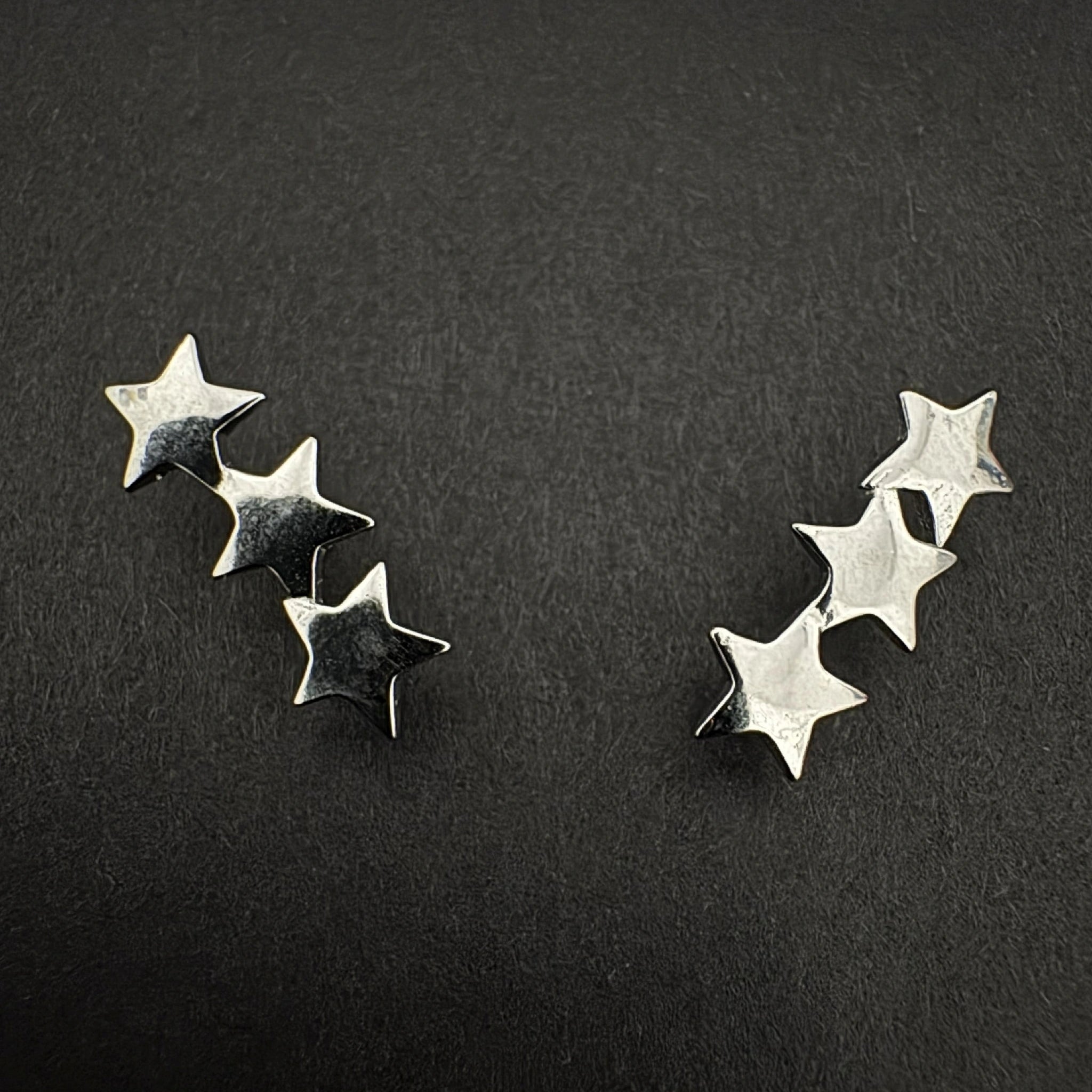 Triple Star Sterling Silver Earring - Bhavya Silvers