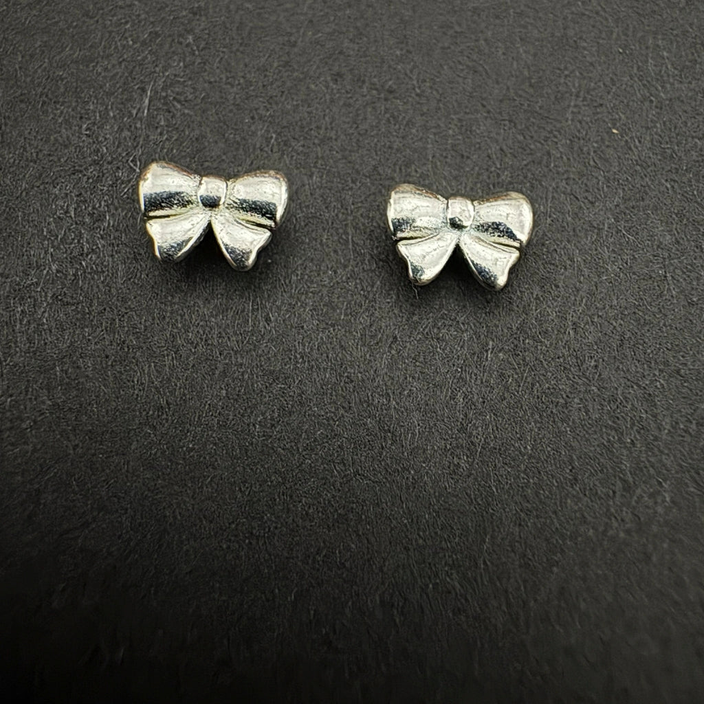 Elegant Sterling Silver Bow Knot Stud Earrings - Bhavya Silvers