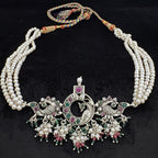 Peacock Motifs 925 Sterling Silver Necklace