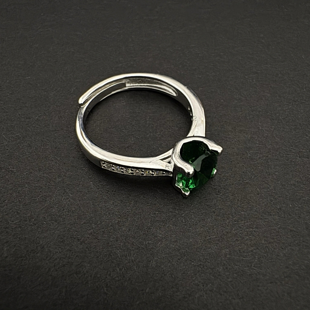 Green Gemstone 925 Silver Ring