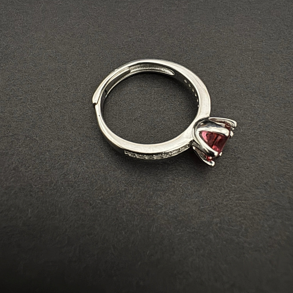 Red Gemstone 925 Silver Ring