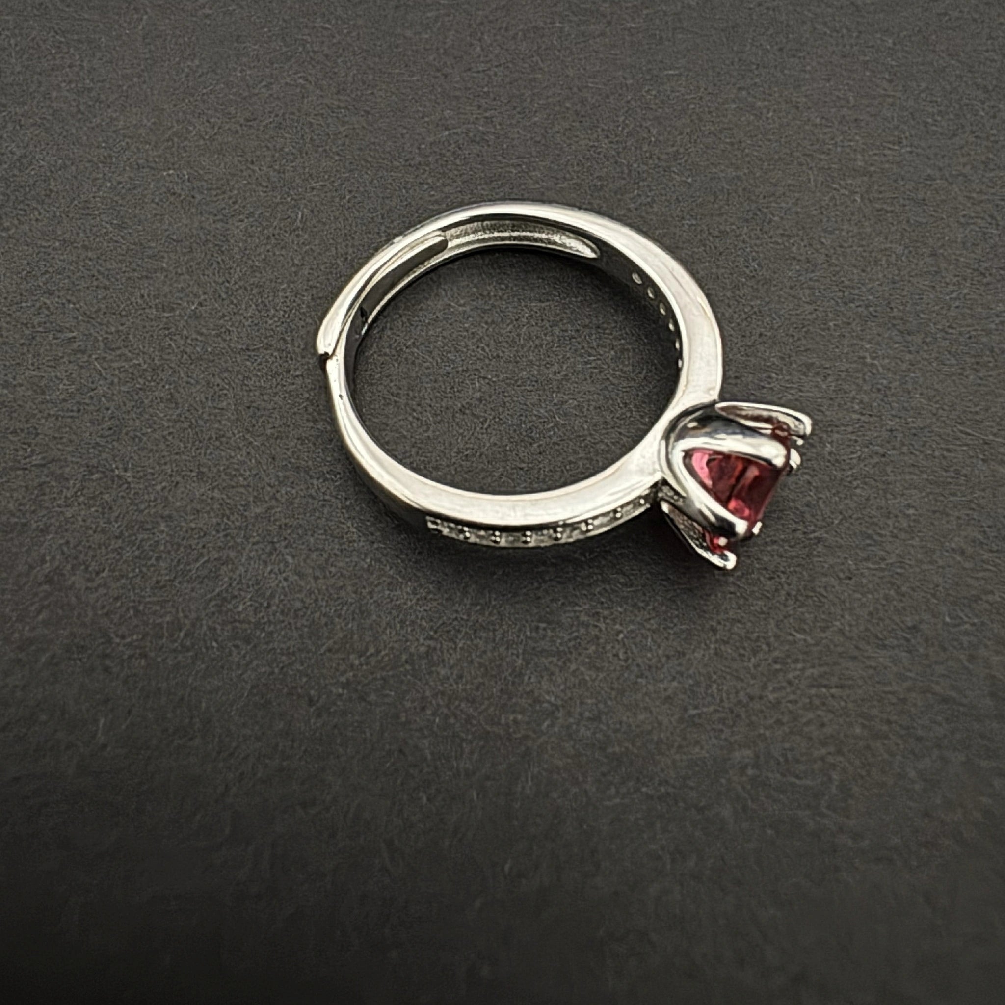 Red Gemstone 925 Silver Ring