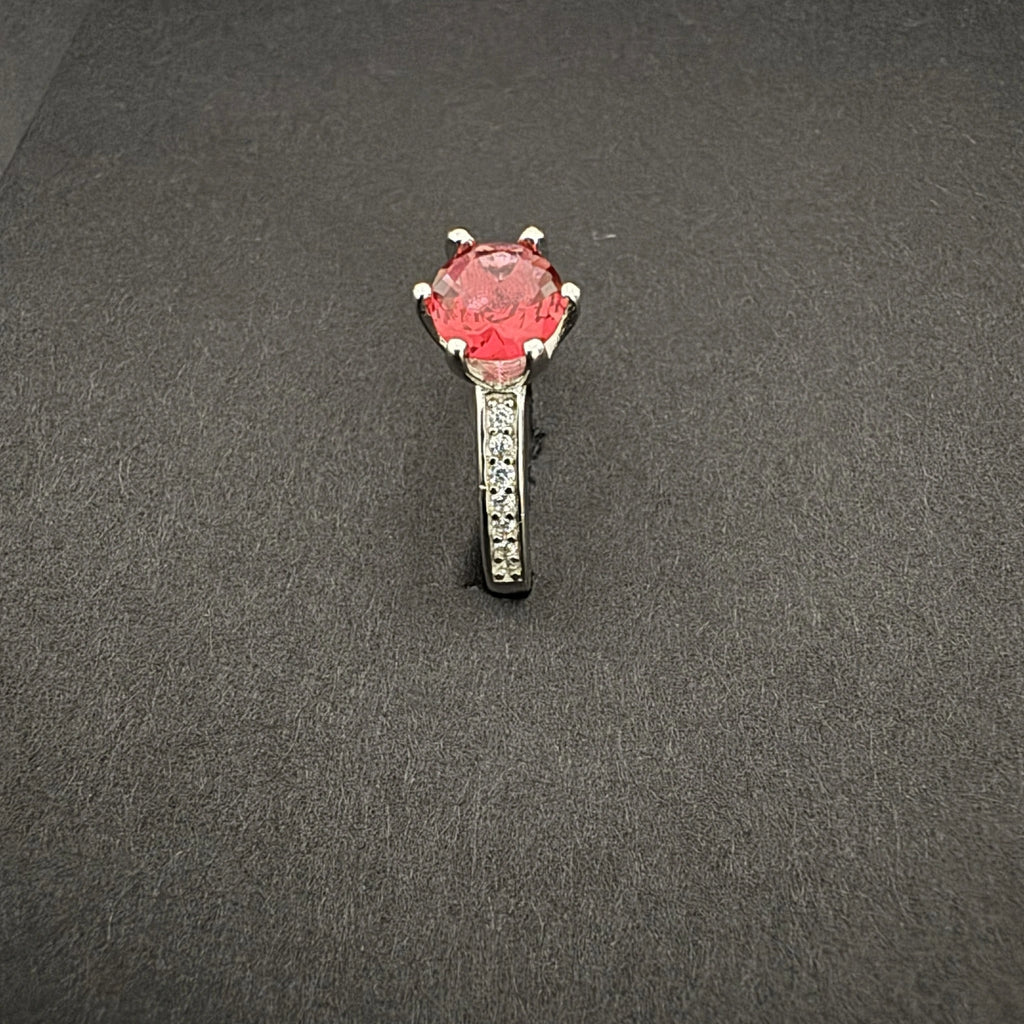 Red Gemstone 925 Silver Ring