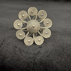Artisan 92.5 Sterling Silver Floral Filigree Ring