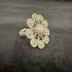 Artisan 92.5 Sterling Silver Floral Filigree Ring