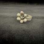 Textured Petals Floral 925 Silver Ring