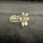 Textured Petals Floral 925 Silver Ring