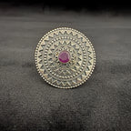 Intricate Geometric Design 925 Silver Ring