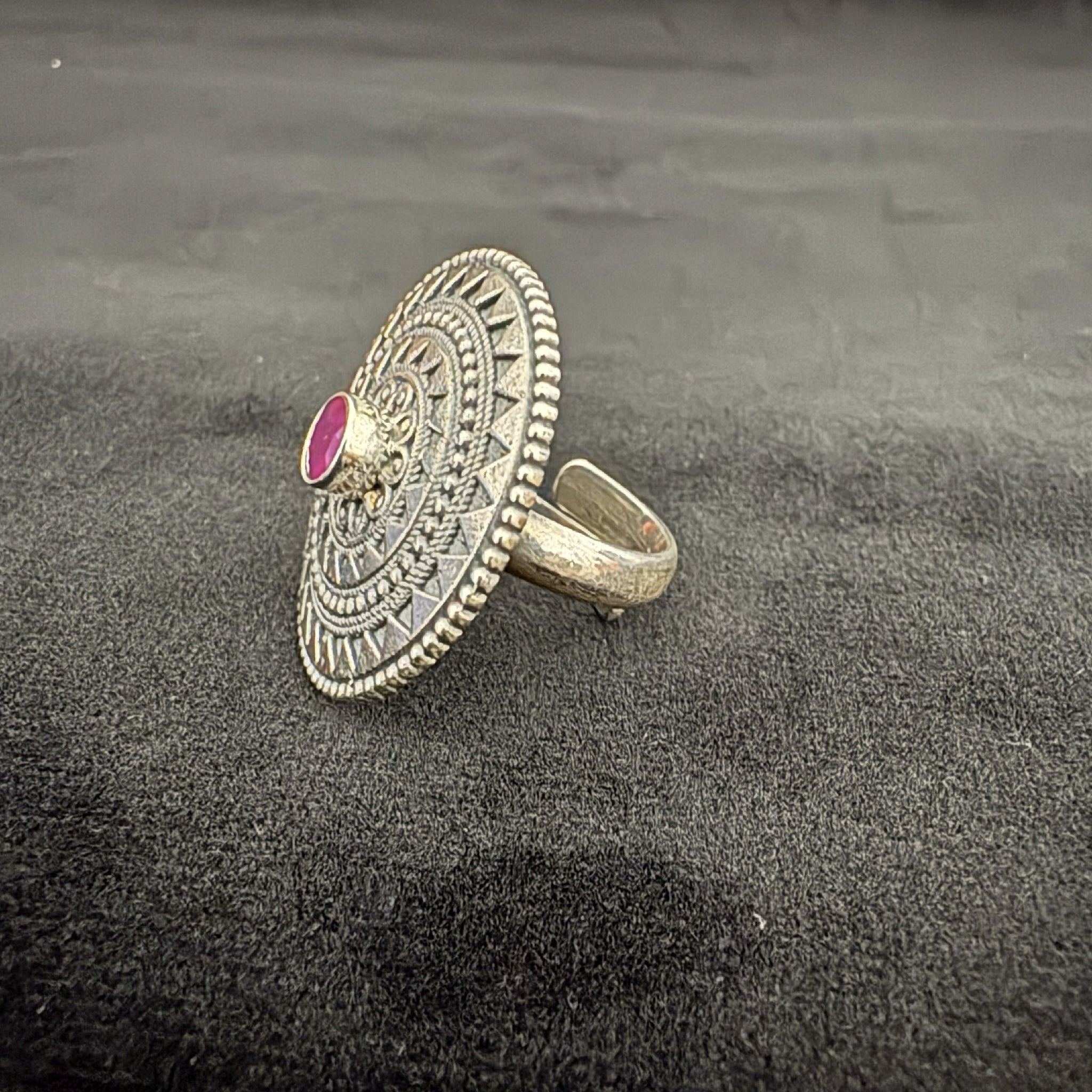 Intricate Geometric Design 925 Silver Ring