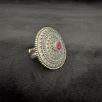 Intricate Geometric Design 925 Silver Ring