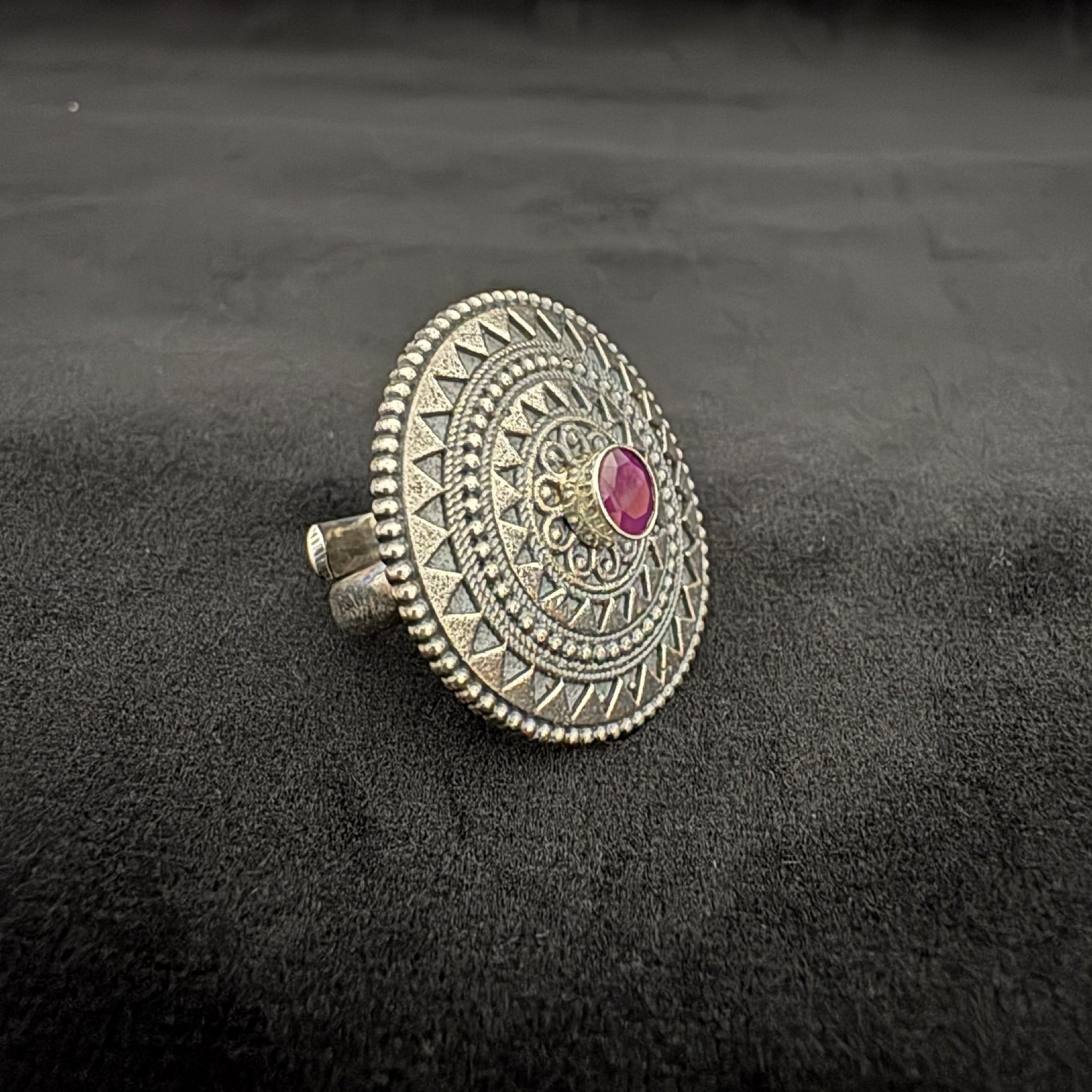 Intricate Geometric Design 925 Silver Ring