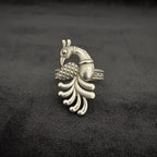 Peacock Adjustable 925 Silver Ring