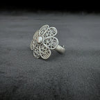 Filigree Floral Pattern Sterling Silver RIng