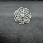 Filigree Floral Pattern Sterling Silver RIng