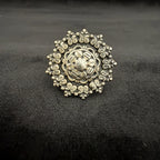 Floral Sunburst 925 Sterling Silver Ring - Bhavya Silvers