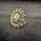Floral Sunburst 925 Sterling Silver Ring - Bhavya Silvers